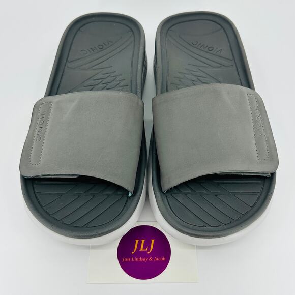 Vionic Women's Rejuvenate Recovery Slide Comfort Sandals Charcoal Vapor Size 8 - Picture 3 of 11